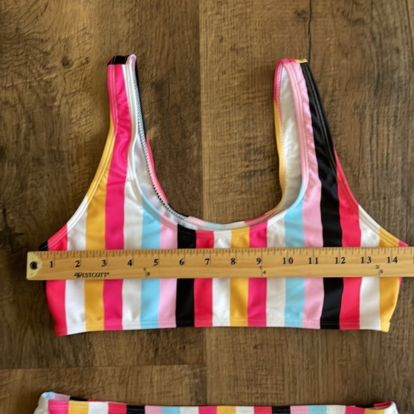 Women's Rainbow Swimsuit Bikini Set Pushup Swimsuit Bathing Beachwear Medium - Picture 9 of 10